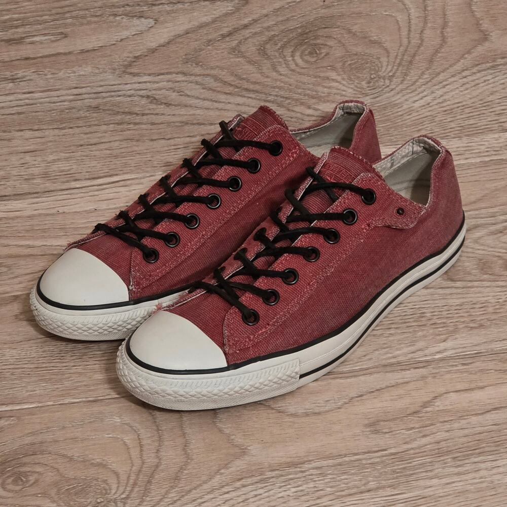 Converse x John Varvatos All Star Low Top Sneakers Mens Size 11 Red Canvas Shoes